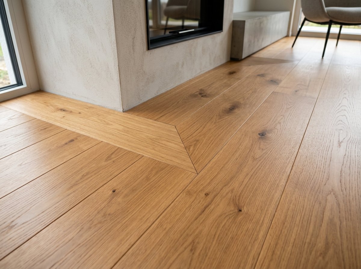 Detail shot of precision flooring layout
