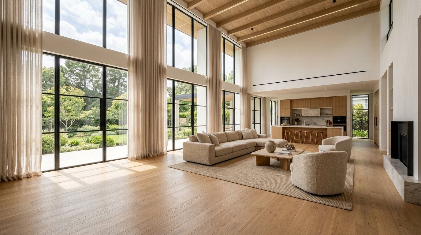 Modern interior with high-quality flooring surface